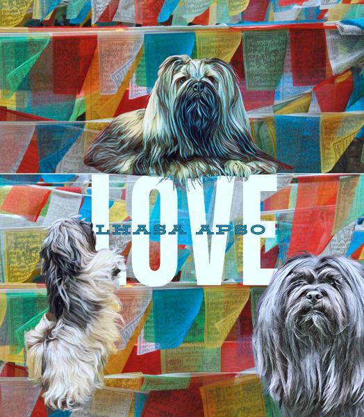 LOVE Lhasa Apso – Keramiktasse (Grün)